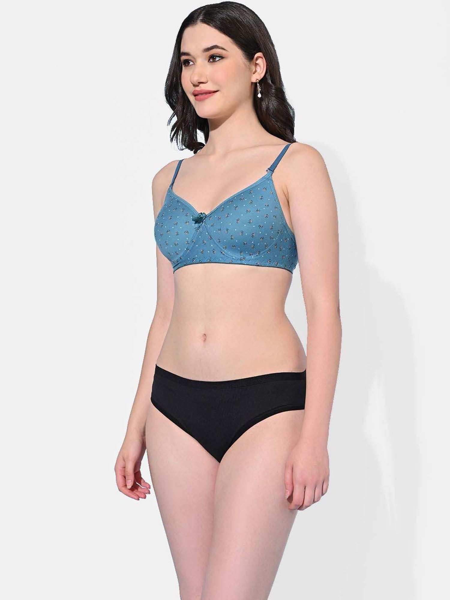 mod & shy Pink Self Pattern Lingerie Set