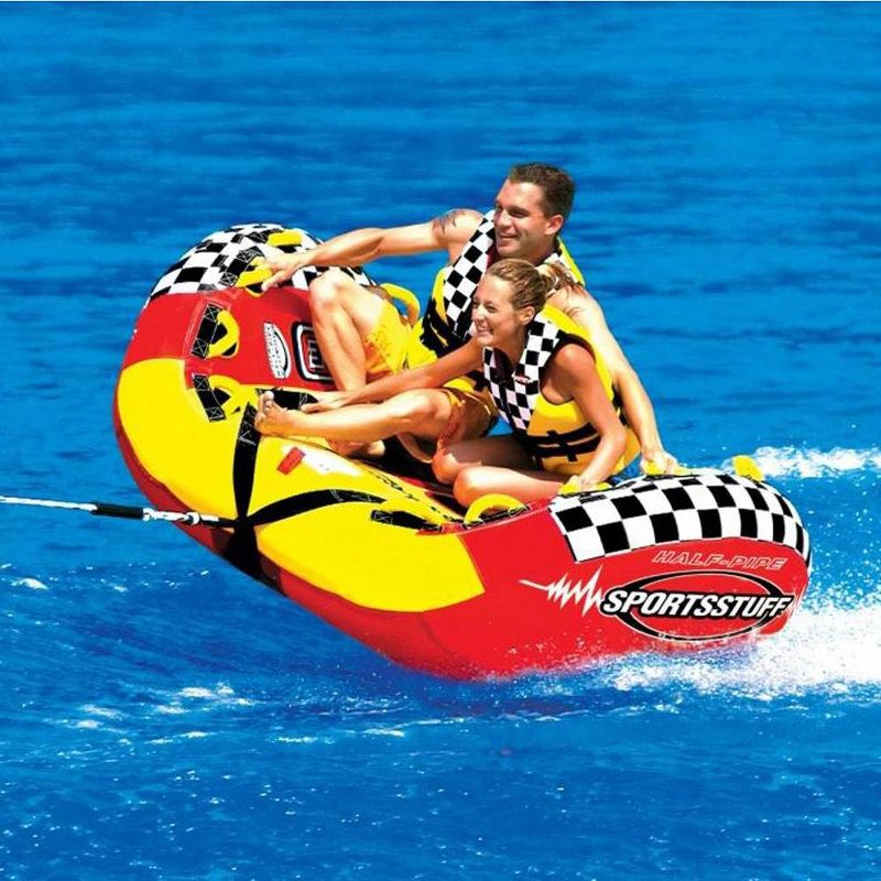 SPORTSSTUFF Half Pipe Rampage Inflatable 2-Rider Towable + Tow Rope | 53-2155