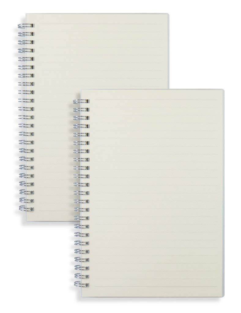 Miliko Transparent Hardcover A5 Ruled Wirebound/Spiral Notebook/Journal Set-2 Per Pack, 8.27"x5.67"(Ruled)