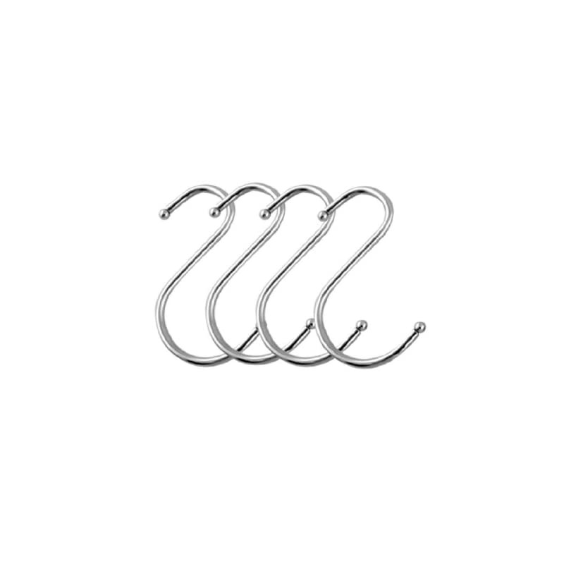 100PCS Scarf Apparel Punch Cup Bowl Kitchen S Shaped Silver Tone Metal Hanging Hooks