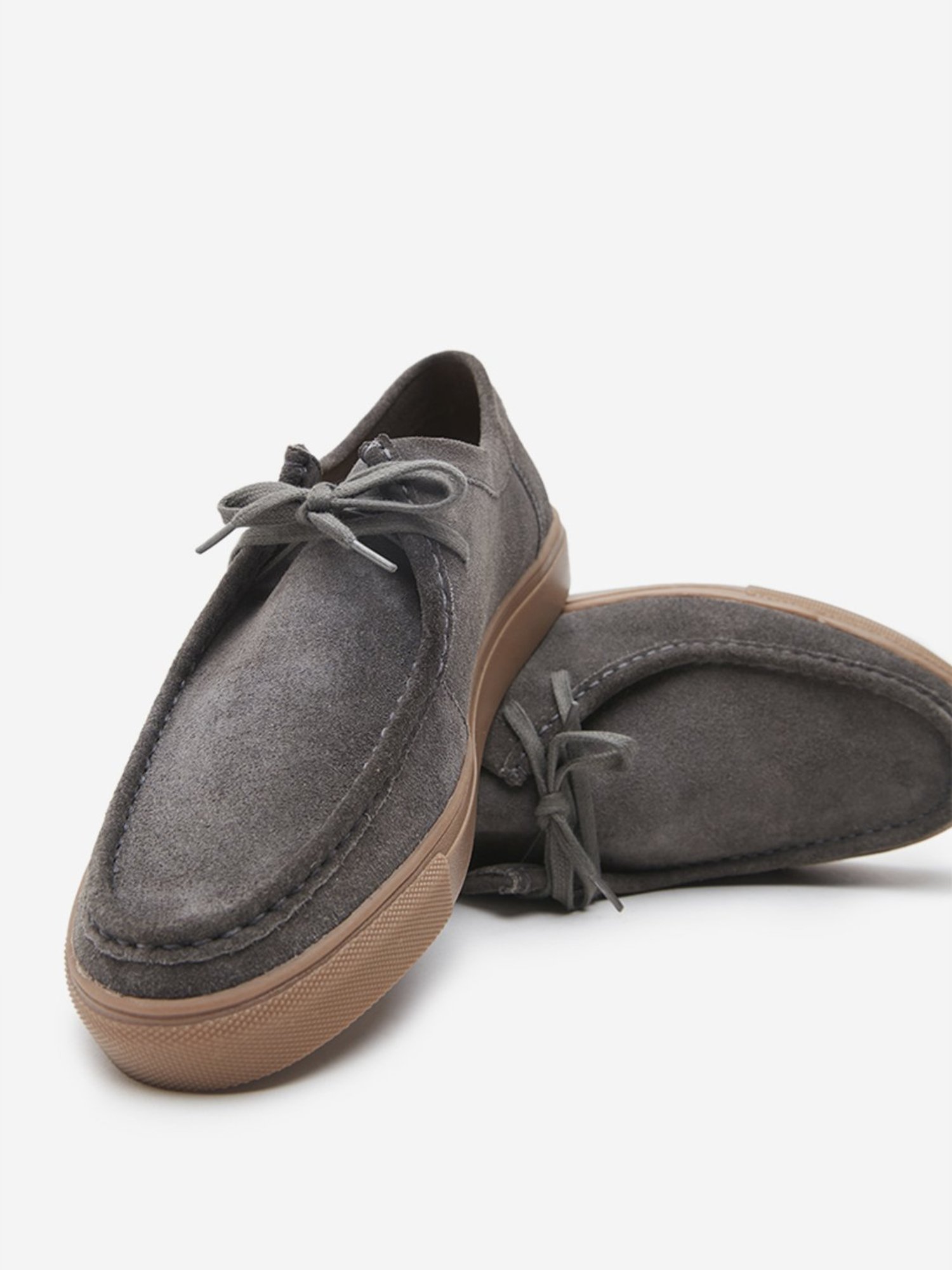 SOLEPLAY by Westside Grey Lace-Up Suede Shoes