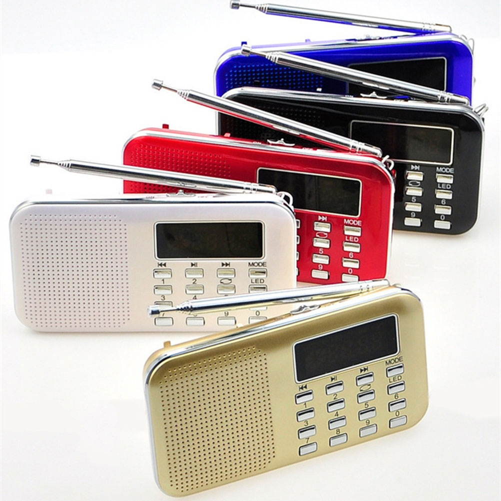 Ultra Thin Multi Purpose T-flash Card Mini Radio Speakers For The Elderly English Edition(Red)