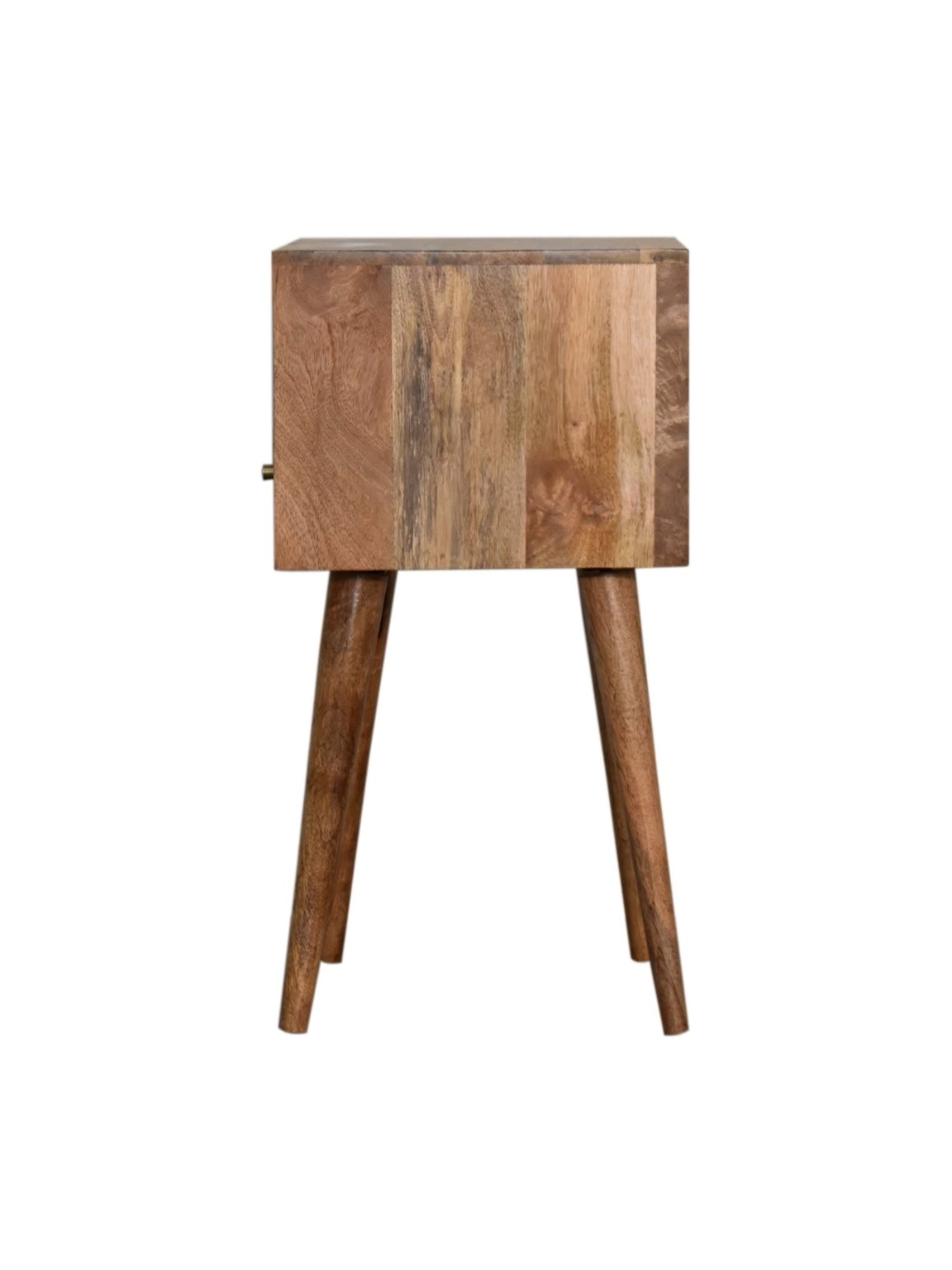 Artisan Furniture Solid Brown Mango Wood Side Table Slate Grey Finish