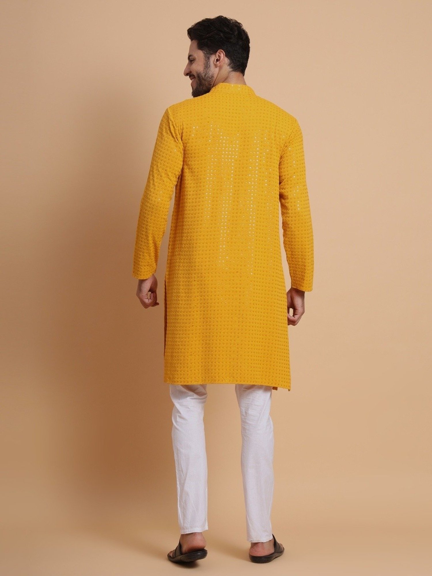 SWAGG INDIA Mustard Regular Fit Embroidered Kurta