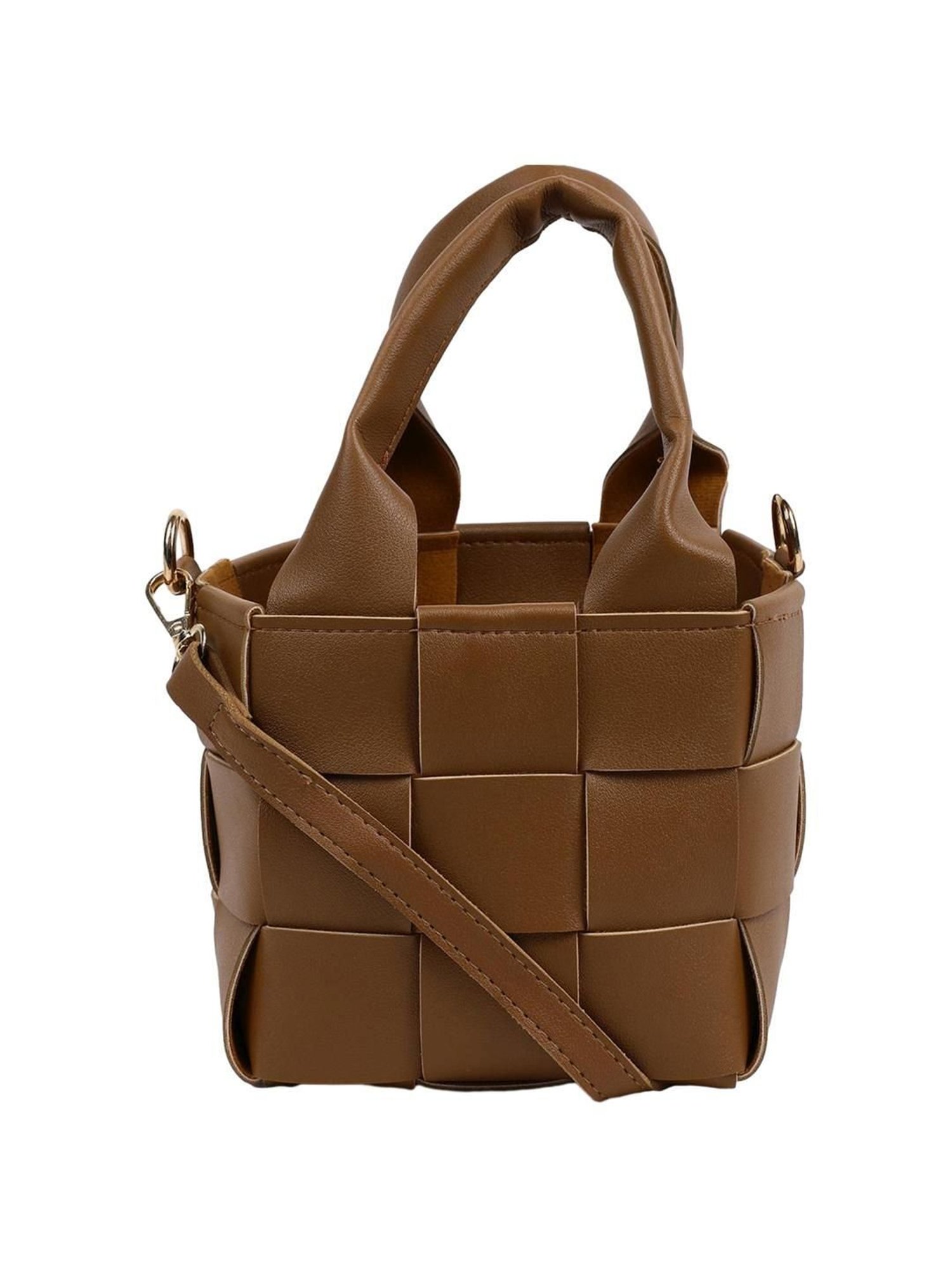 HauteSauce Brown Textured Small Handbag