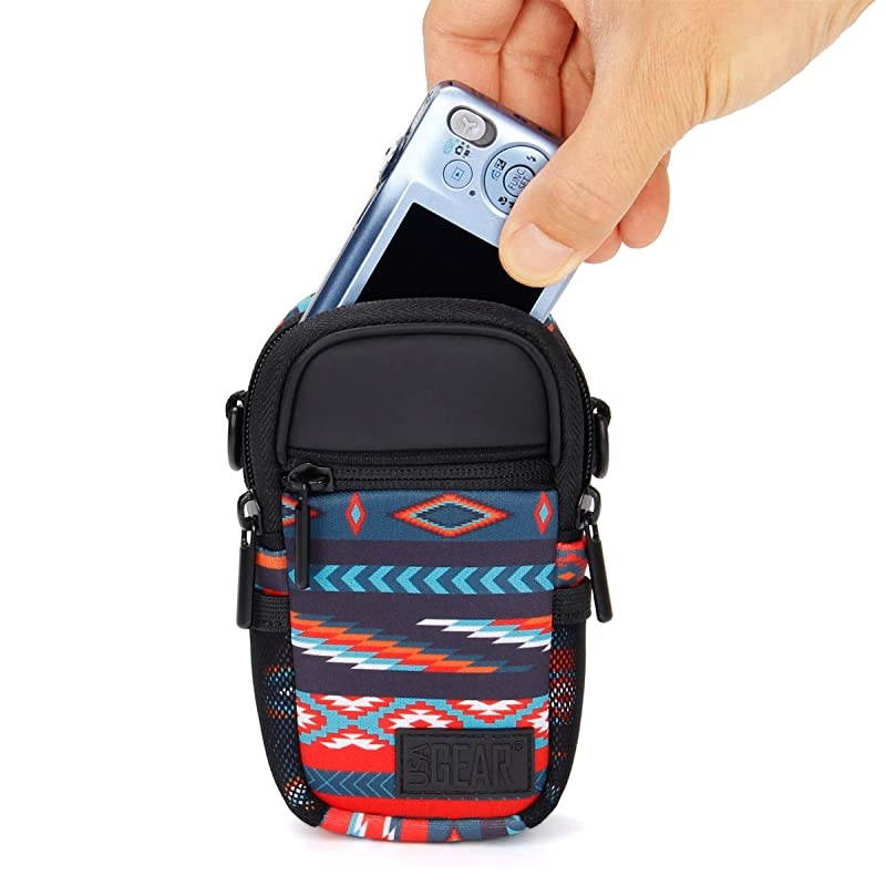 Compact Camera Case Southwest Point and Shoot Camera Bag with Accessory Pockets Rain Cover and Shoulder StrapCompatible with Sony CyberShot Canon PowerShot ELPH Nikon COOLPIX and More