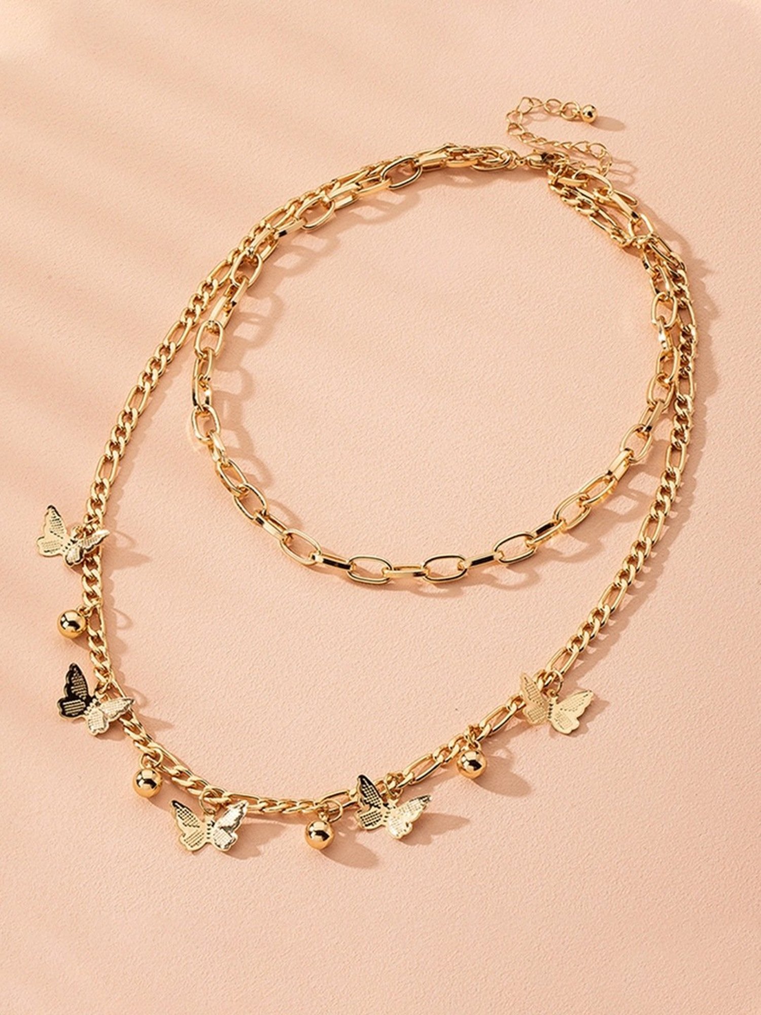 YouBella Jewellery Butterfly Style Layered Necklace