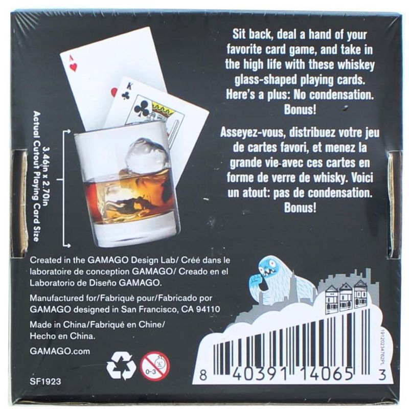 Gamago Whiskey Glass-Shaped Playing Cards | 52 Card Deck + 2 Jokers