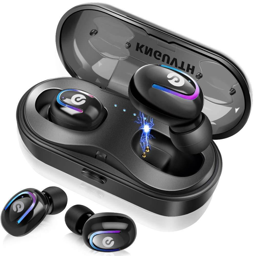 Wireless Earbuds, KNGUVTH Bluetooth Headphones 5.0 True Wireless Stereo Headset Built-in Mic Invisible In Ear Sport Sweatproof Earphones with Charging Case Compatible with iPhone Samsung Android