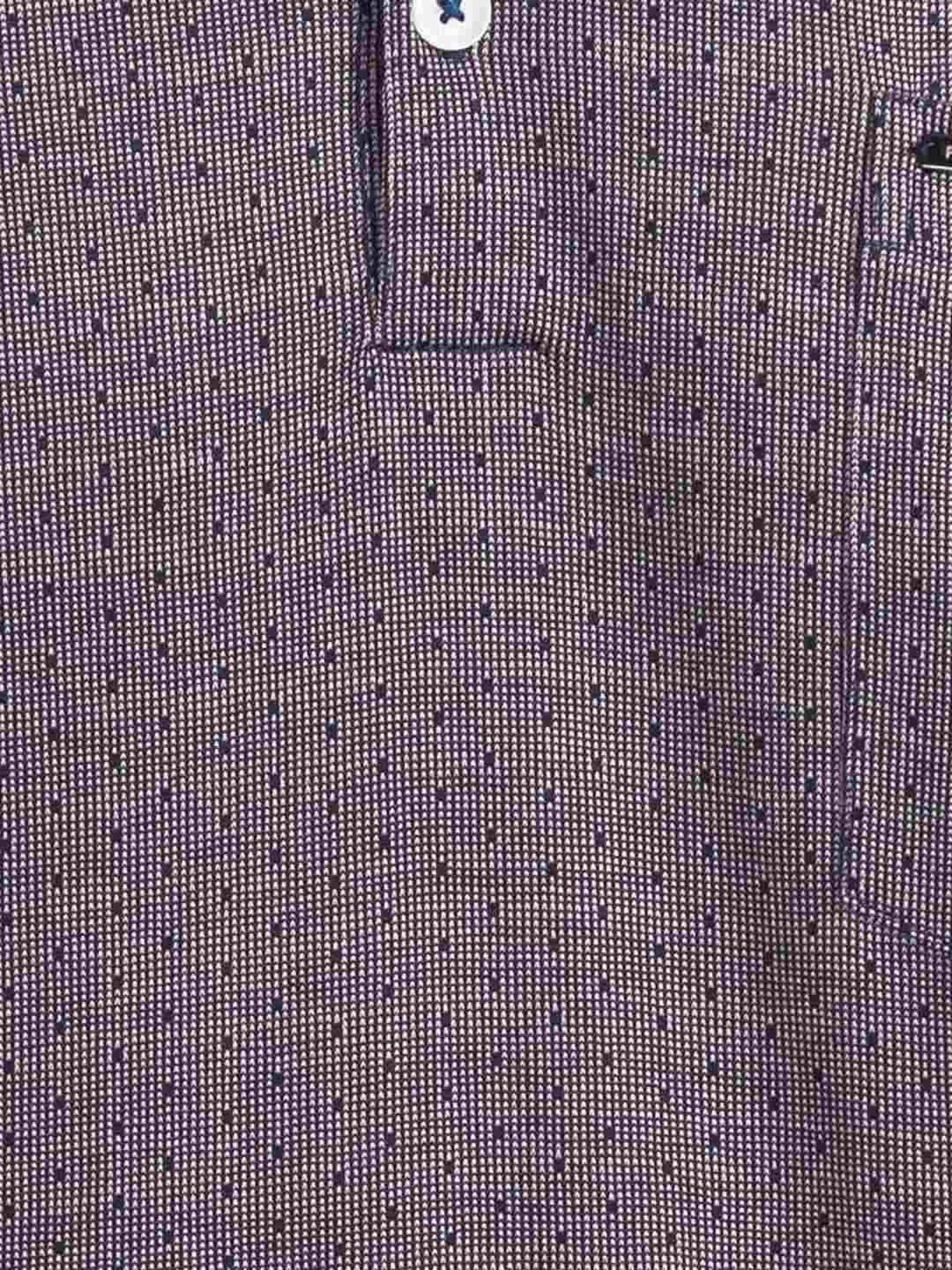 Park Avenue Red & Blue Cotton Slim Fit Self Pattern Polo T-Shirt