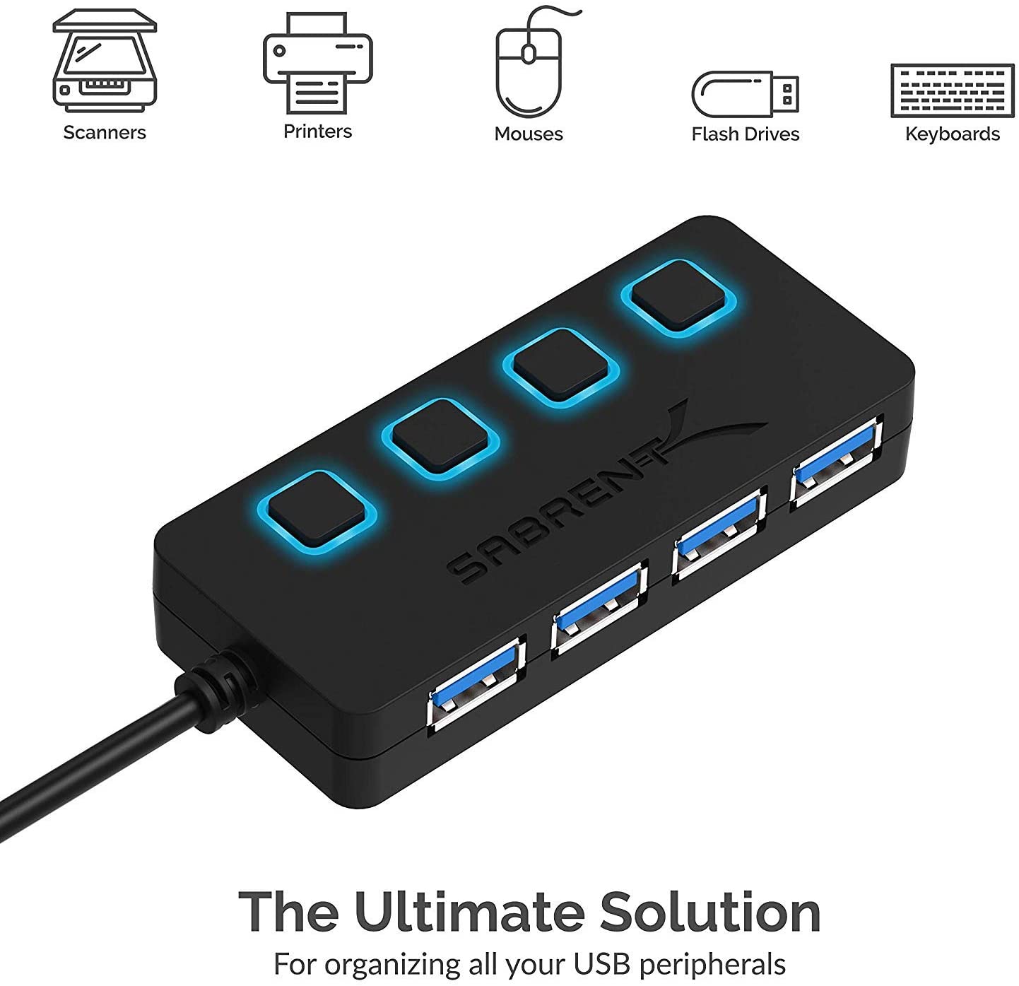 Madeng USB 3.0 HUB Adapter Extender Mini Splitter Box 3 Ports for PC Laptop Macbook Mobile Phone High Speed U Disk Reader