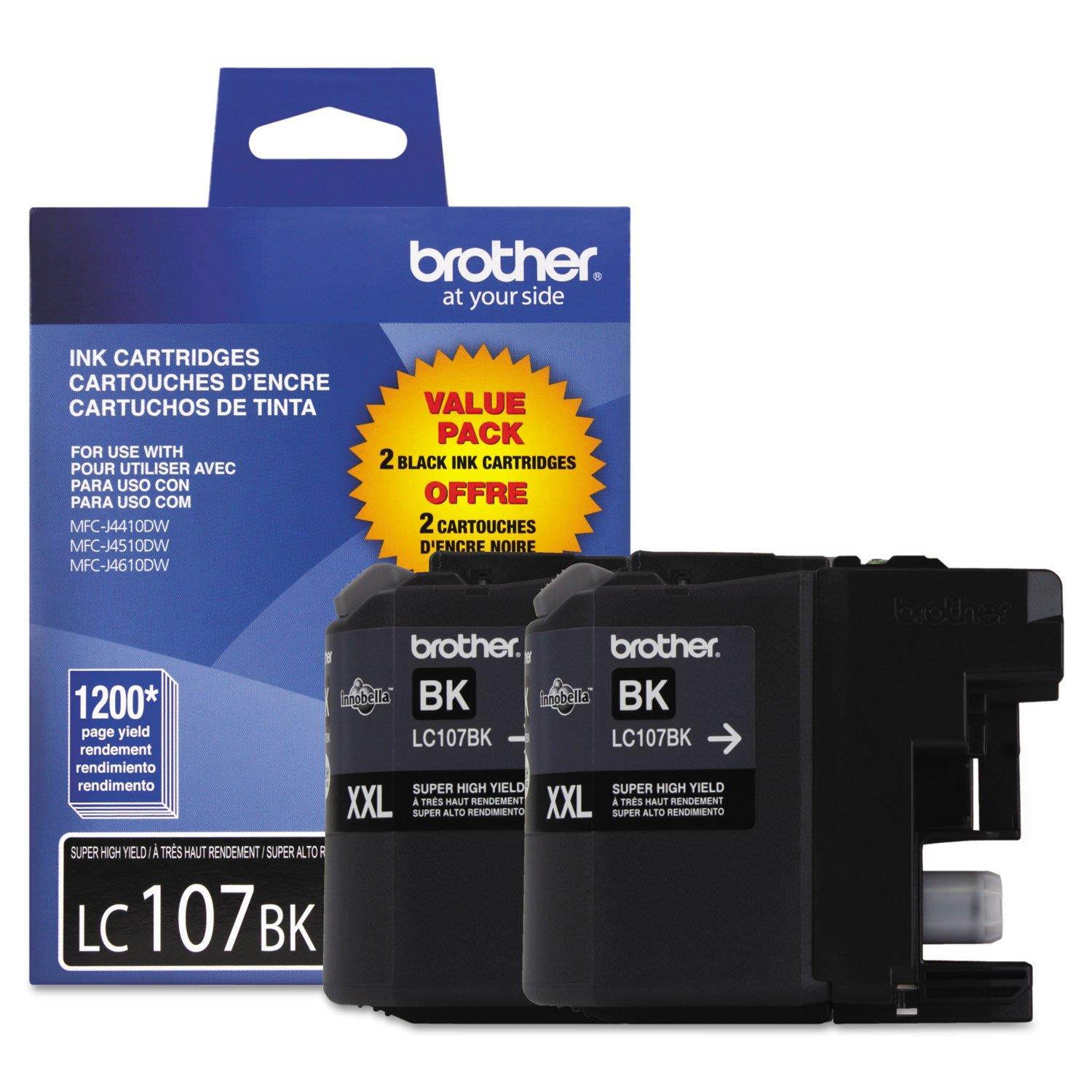 Brother LC1072PKS LC1072PKS Innobella Super High-Yield Ink, Black, 2/PK