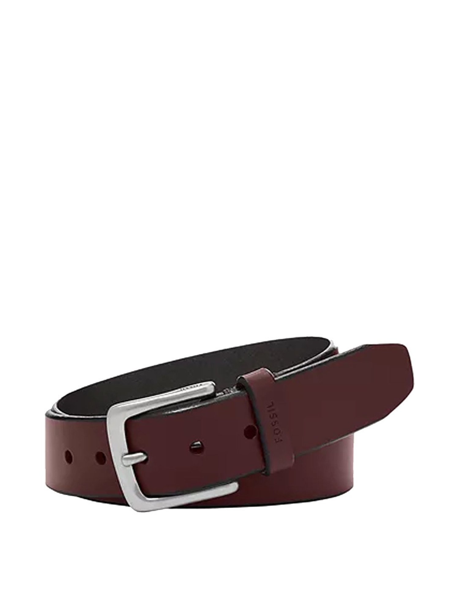 Fossil Joe Red Leather Solid Waist Belt