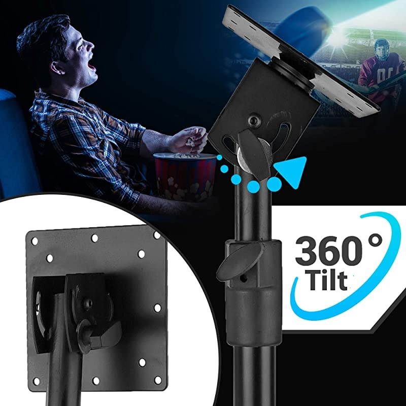 LED TV Tripod Stand - 2 Pcs Portable TV Stand, Foldable TV Stand Mount, Fits LCD Flat Panel Screen TV Up to 32" w/Adjustable Tilt & Height, 22lbs Weight Capacity, VESA 75, 100 - PTVSTNDPT3215X2