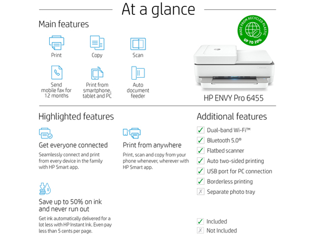 HP ENVY 6055e All-in-One Printer w/ 6 Months Free Ink through HP Plus