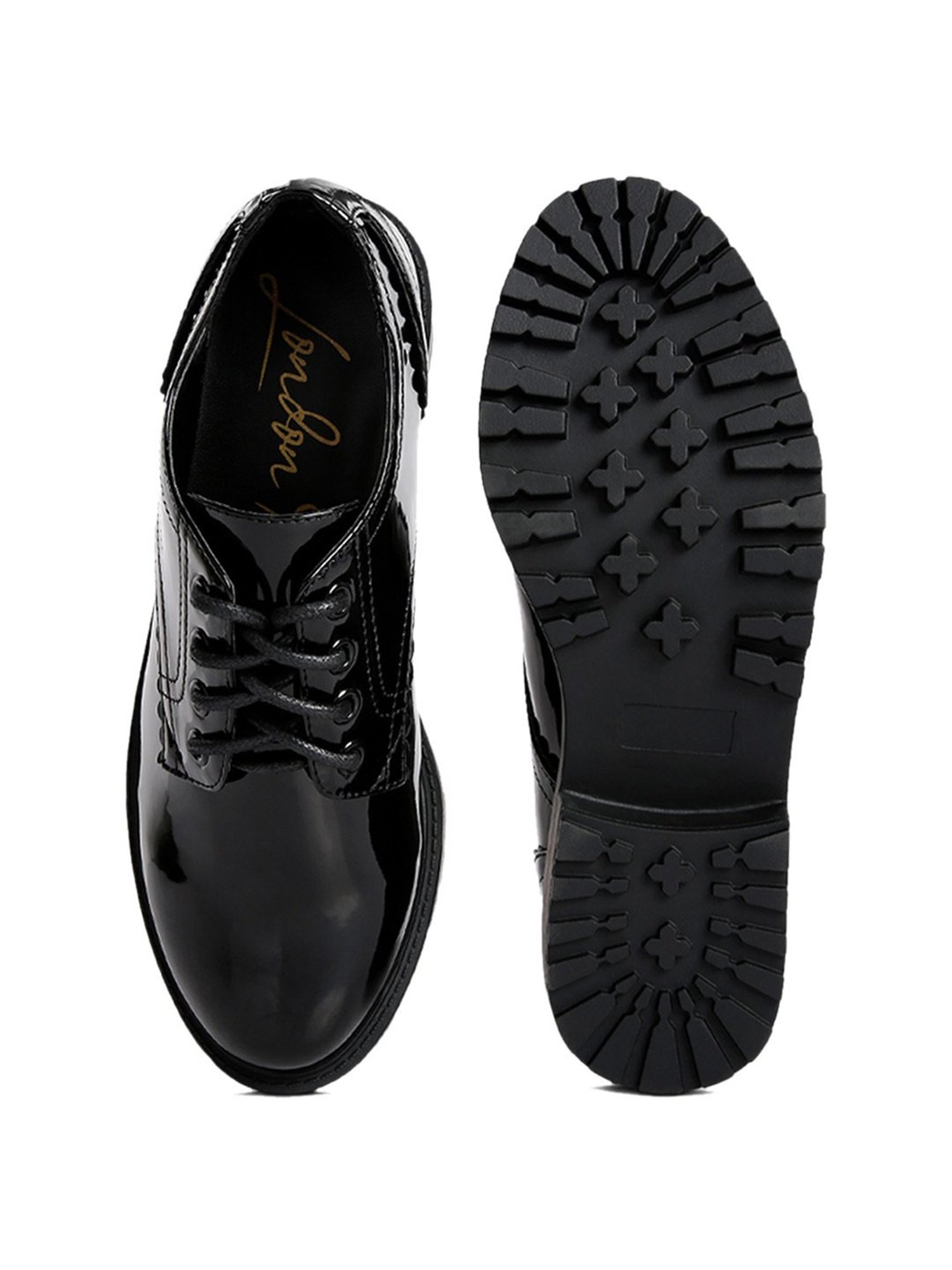 London Rag Women's Black Derby Shoes