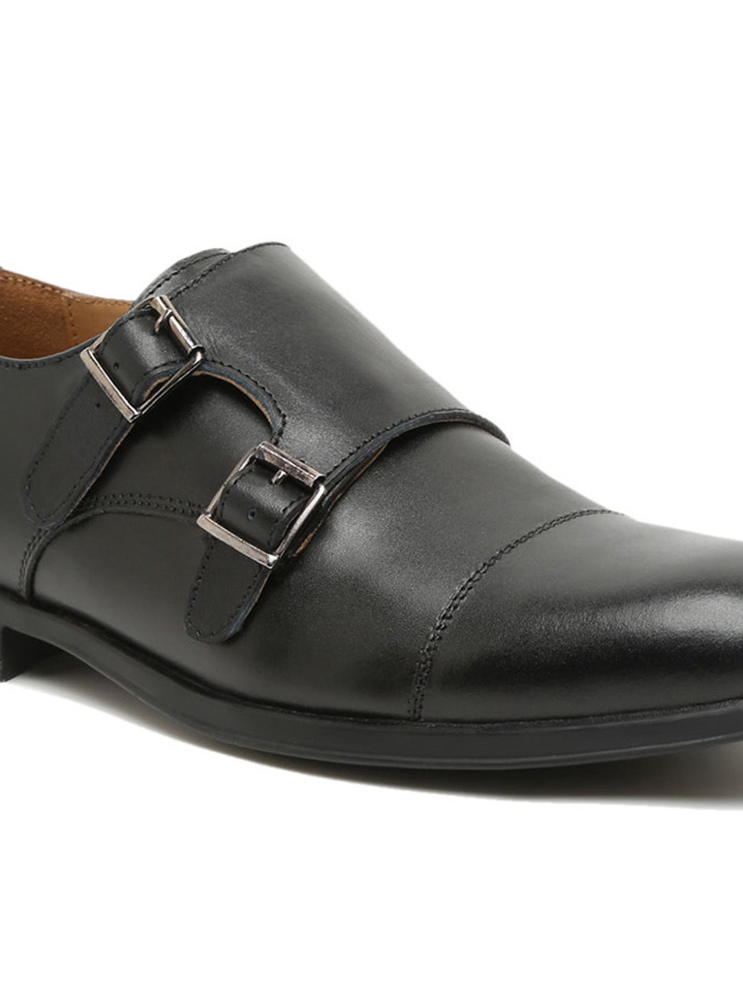 Teakwood Leathers Men's Black Monk Shoes