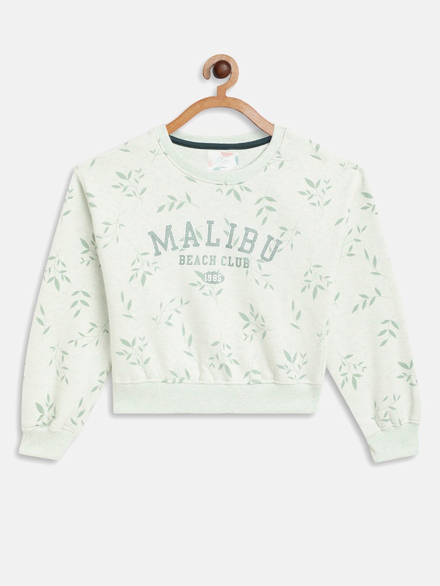 METTLE Kids Mint Printed Full Sleeves Sweatshirt