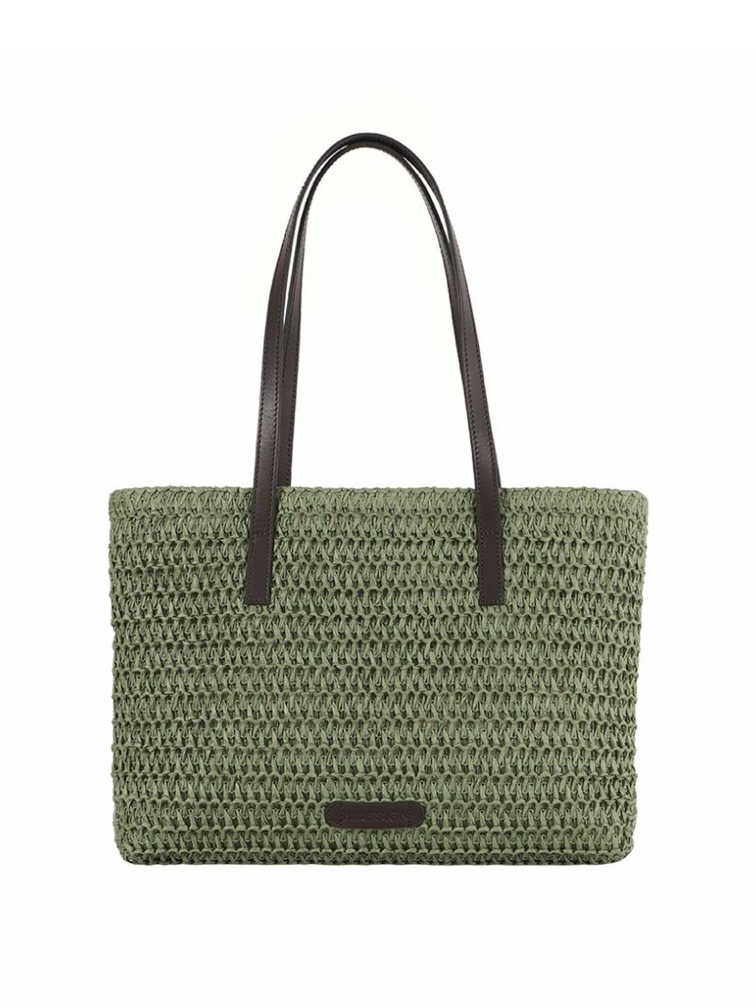 Hidesign Green Textured Medium Tote Handbag