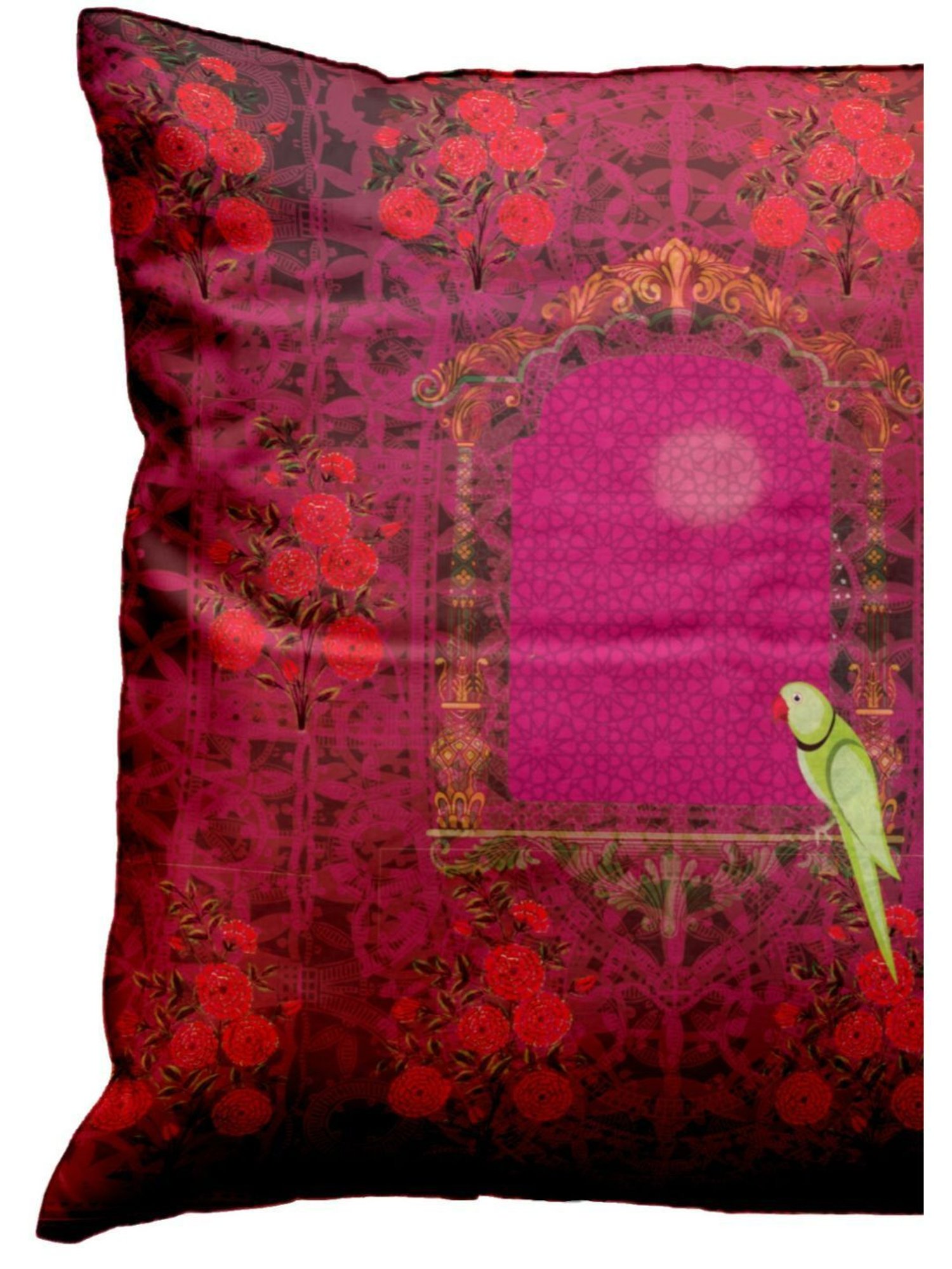 Bianca Red & Green Digitally Printed Cushion Cover - Set Of 5