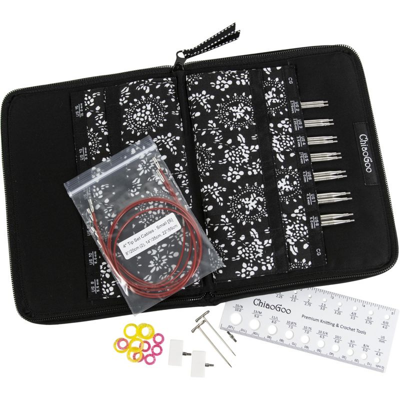 ChiaoGoo TWIST Red Lace Intchg Knitting Needle 4" Tip Set-Complete