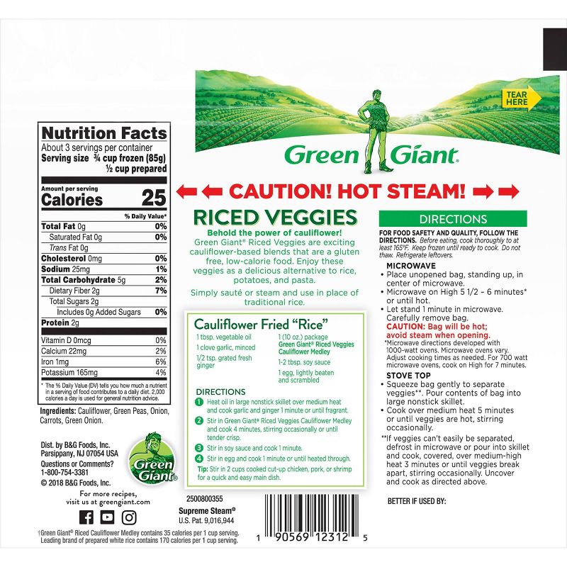 Green Giant Riced Frozen Veggies Cauliflower Medley - 10oz