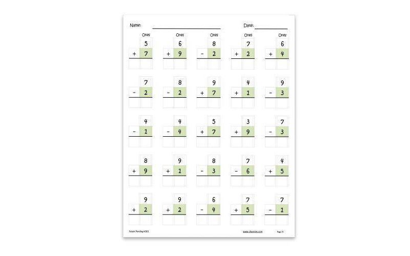 Channie's One Page A Day Single Digit Addition & Subtraction