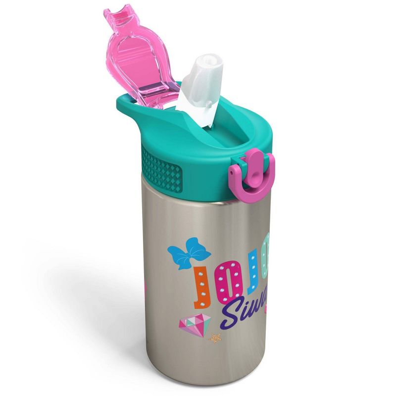 JoJo Siwa 15.5oz Stainless Steel Water Bottle Green/Pink - Zak Designs
