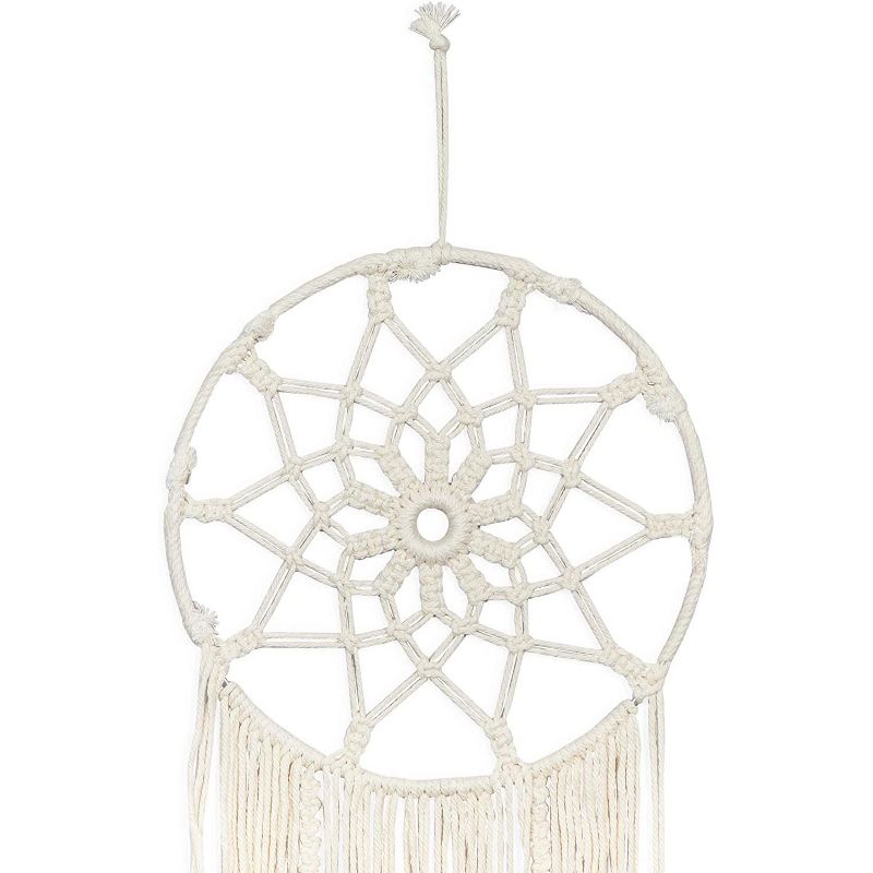 Okuna Outpost Boho Macrame Dream Catcher, Bohehmian Home Wall Decor (46 x 11.8 in)