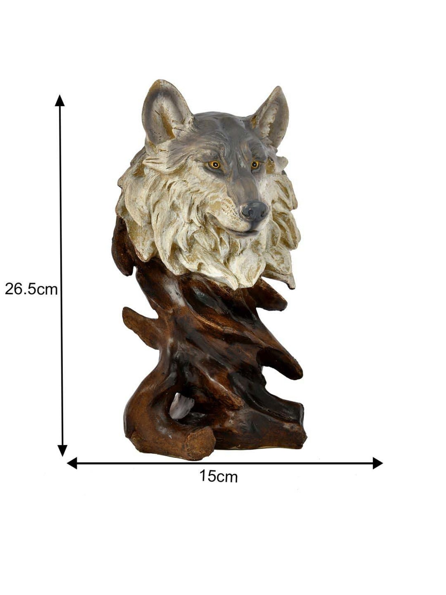 Tayhaa Brown Resin Wolf'S Den Showpiece