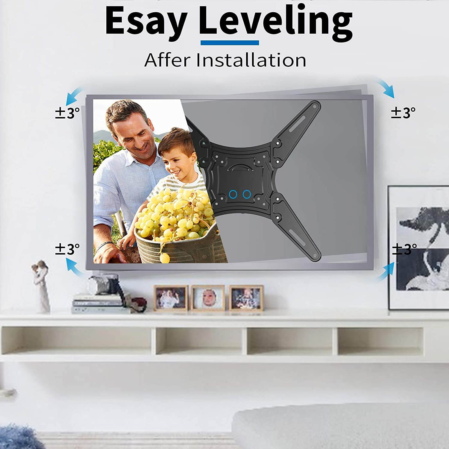 Fozimoa Full Motion TV Wall Mount for Most 26-55 Inch TVs with Swivels, Tilts & Extends, TV Bracket VESA 400x400 Fits LED, LCD, OLED, 4K TVs Up to 66 lbs, Fits Single Stud