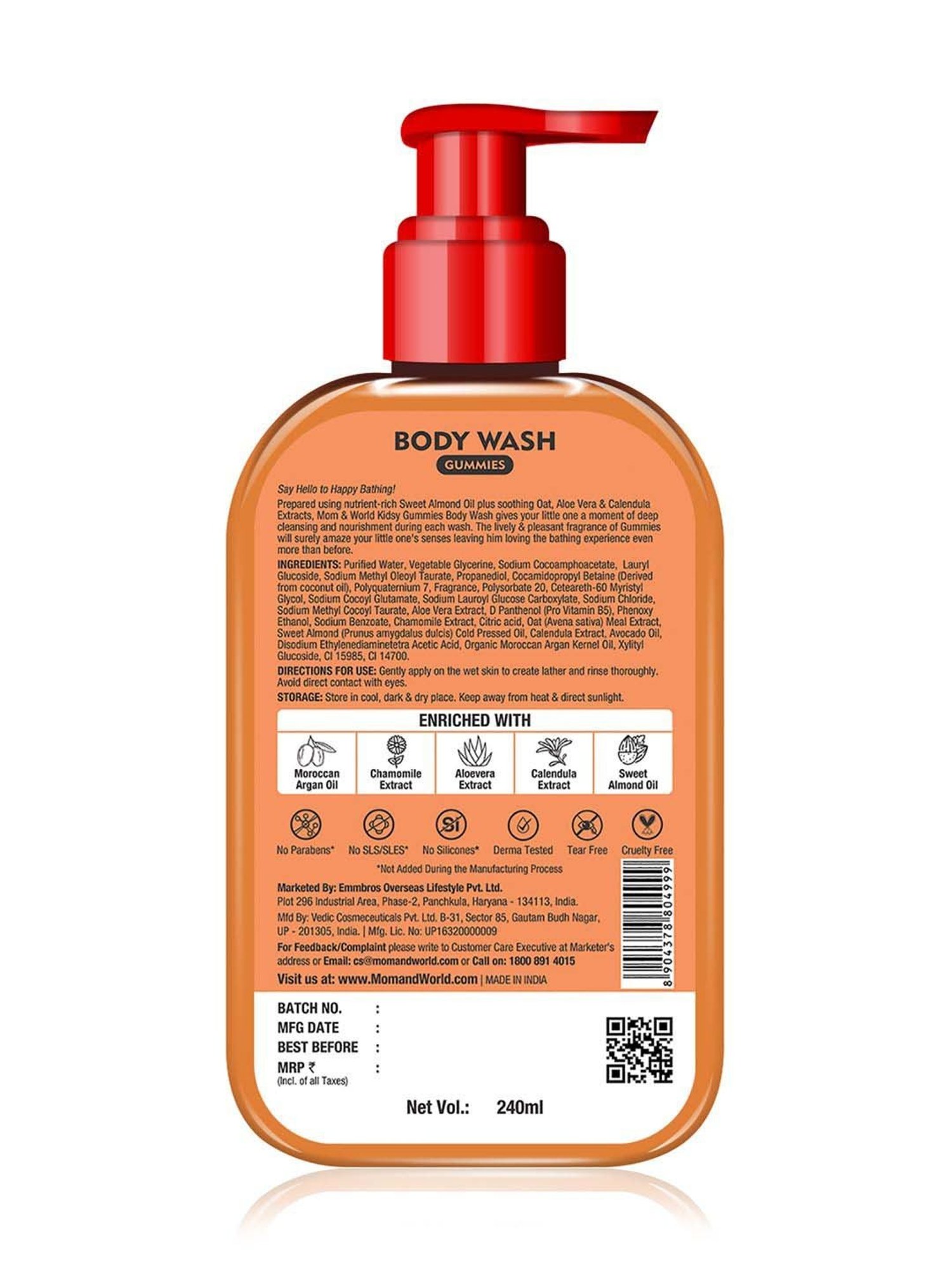 Mom & World Kidsy Gummies Body Wash - 240 ml