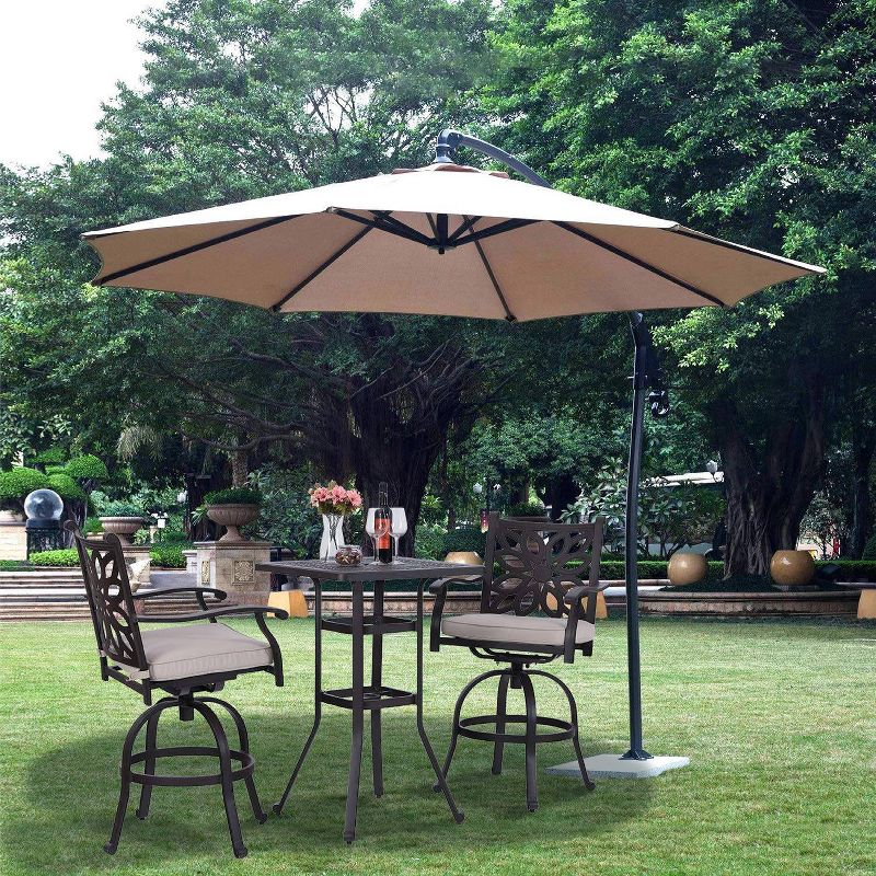 Renaissance Square Outdoor Patio Stacking Table - Gray - Vifah