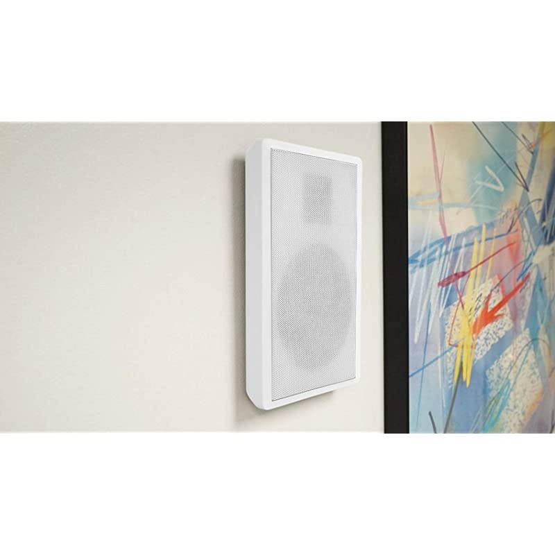 Pair  Rock Slim 70W White 5.25" 70V Commercial Restaurant Wall Speakers