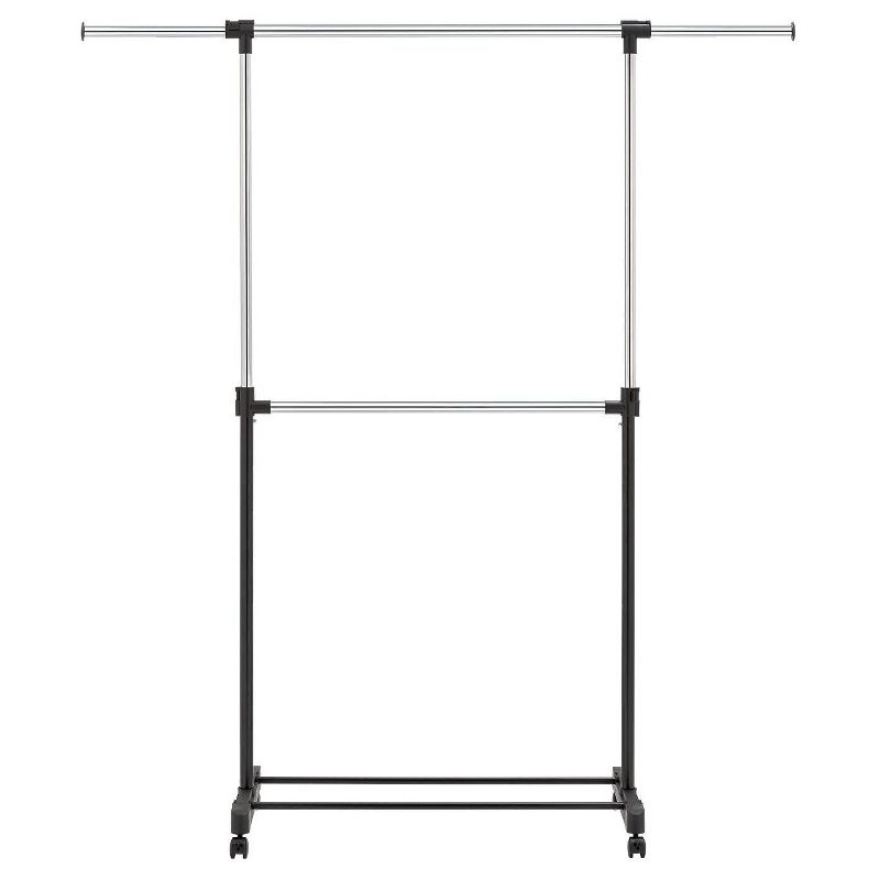 Adjustable Double Rod Garment Rack Black - Room Essentials™