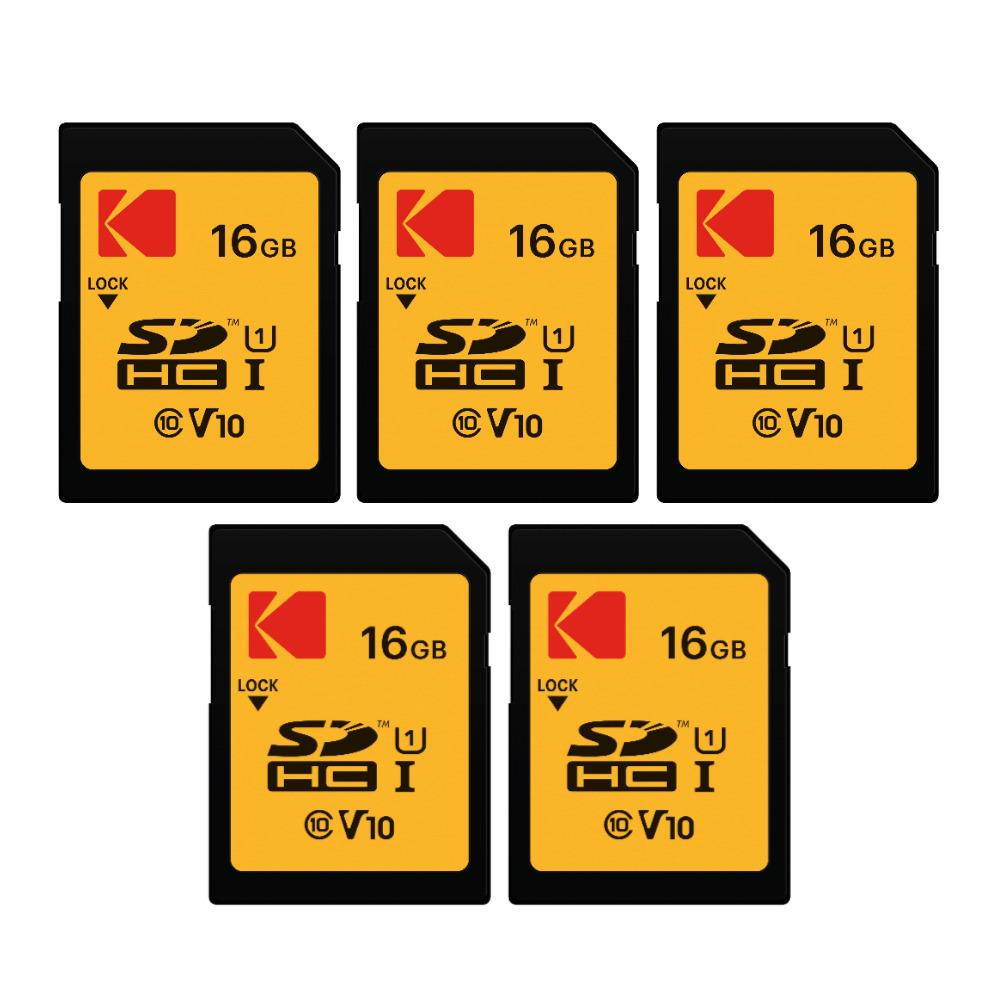 Kodak 16GB Class 10 UHS-I U1 SDHC Memory Card (5 Pack)