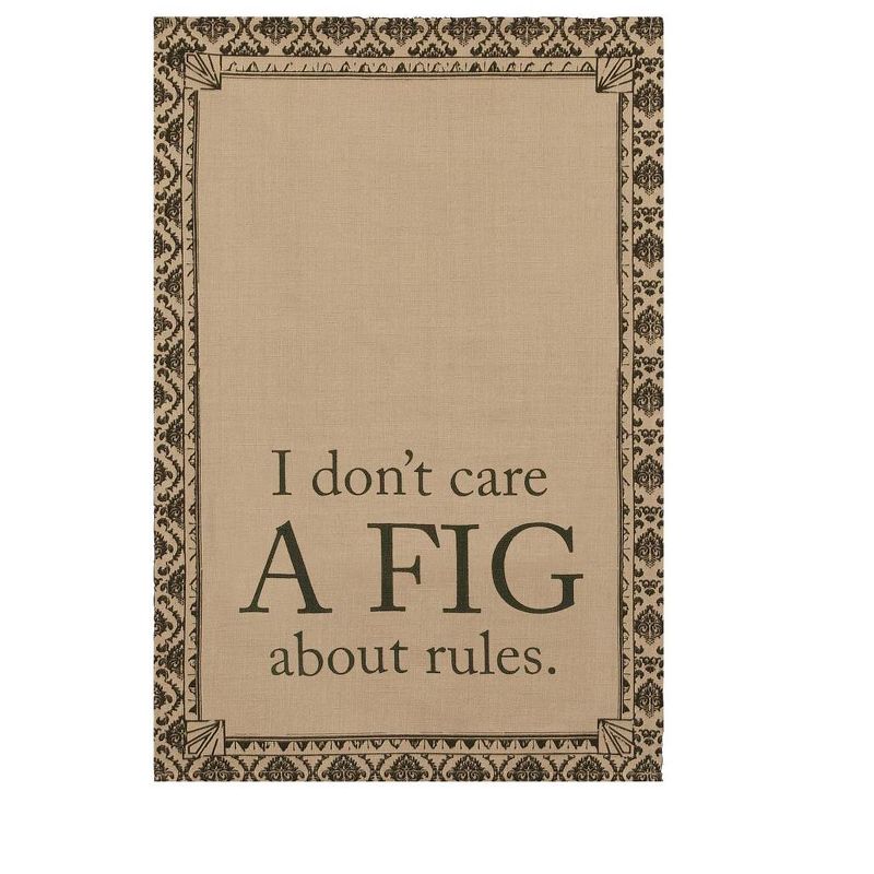 Heritage Lace 28" x 18" Downton Abbey Damask Kitchen Dish Tea Towel - Brown/Black