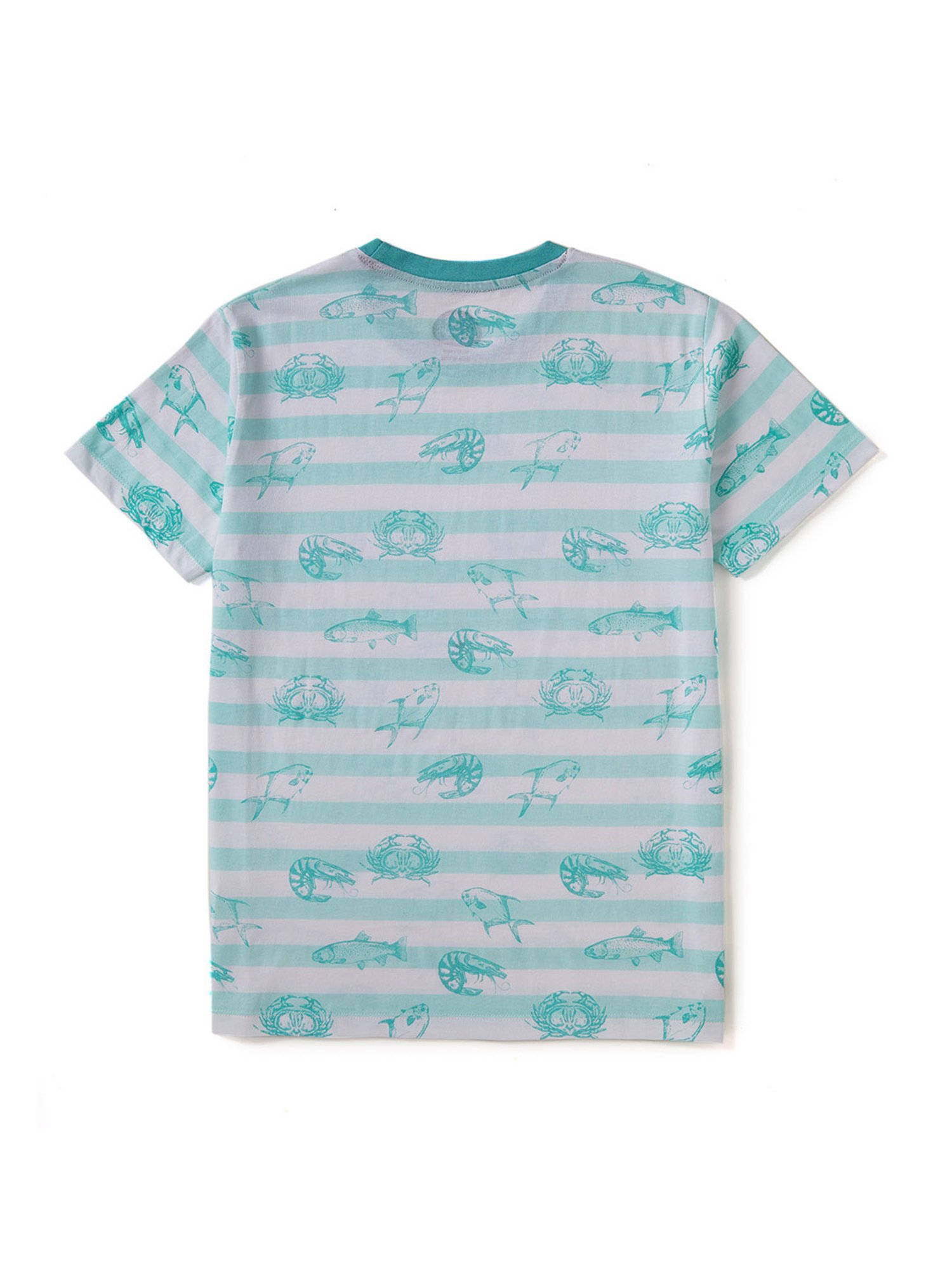 Cub McPaws Kids White & Blue Striped  T-Shirt