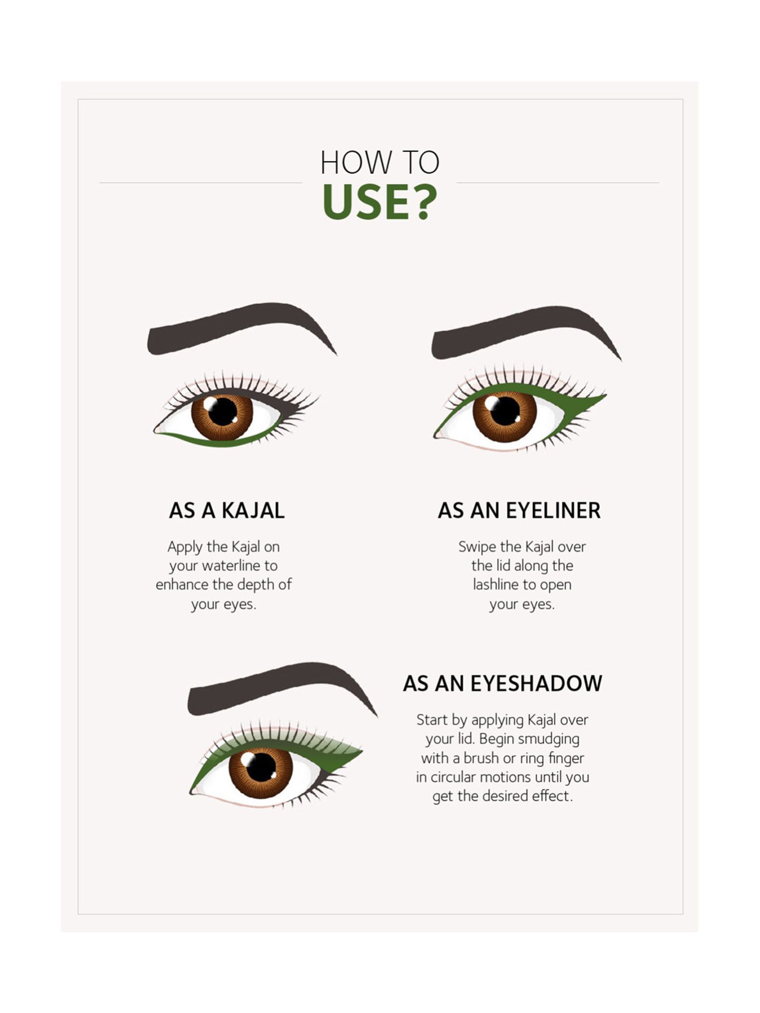 SoulTree Ayurvedic Kajal - Fern Green - 3 gm | Organic Kajal