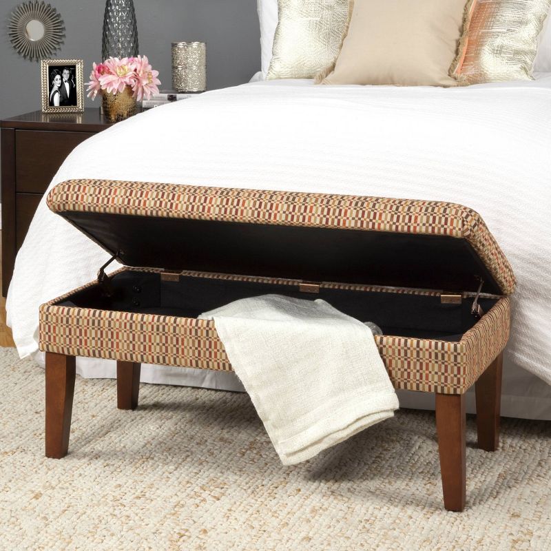 Decorative Geometric Storage Bench Brown - HomePop