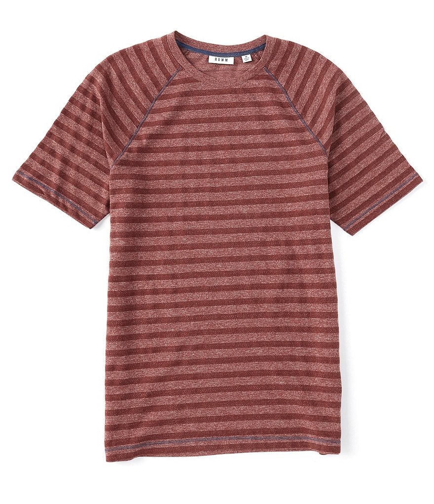 Rowm Short-Sleeve Herringbone Stripe Crew