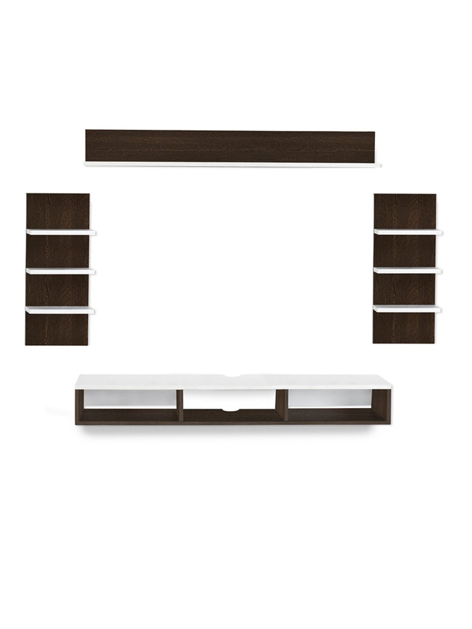 Delite Kom Flex Flowery Wenge & Acacia Dark Engineered Wood TV Entertainment Unit