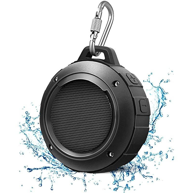 Outdoor Waterproof Bluetooth Speaker Wireless Portable Mini Shower Travel Speaker with Subwoofer Enhanced Bass Built in Mic for Sports Pool Beach Hiking Camping Black