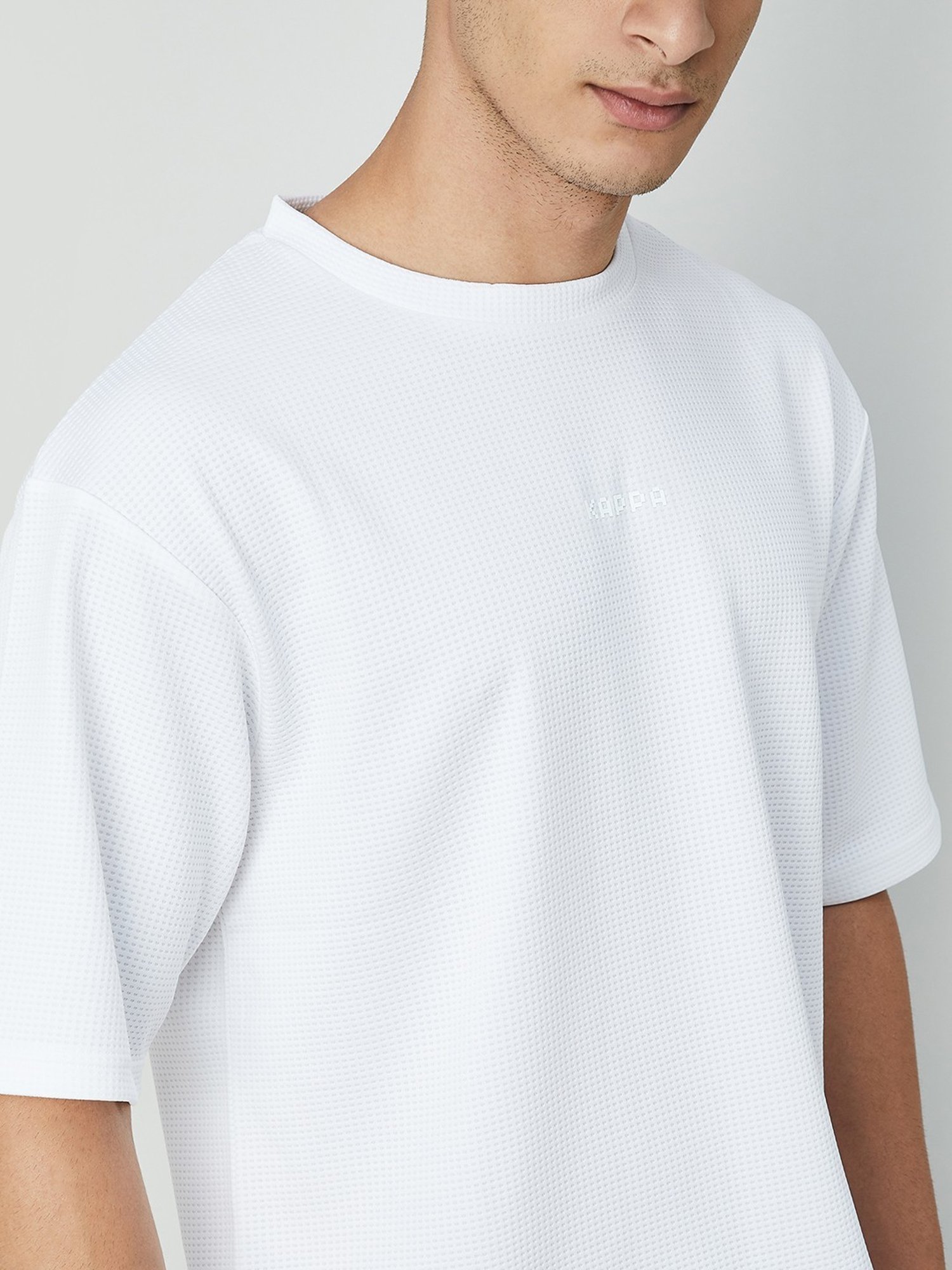 Kappa White Regular Fit Printed T-Shirt
