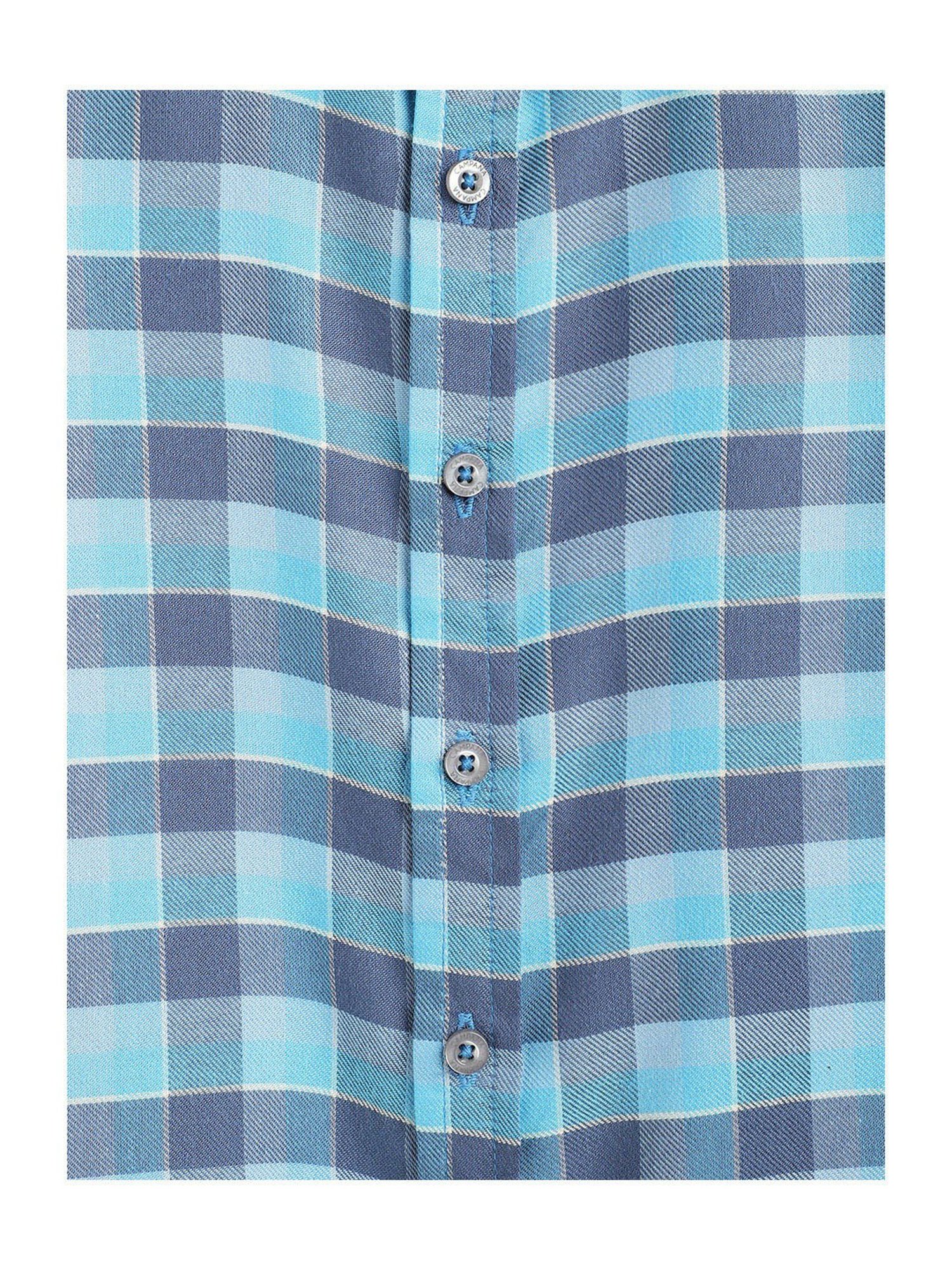 Campana Kids Blue Checks Full Sleeves Shirt