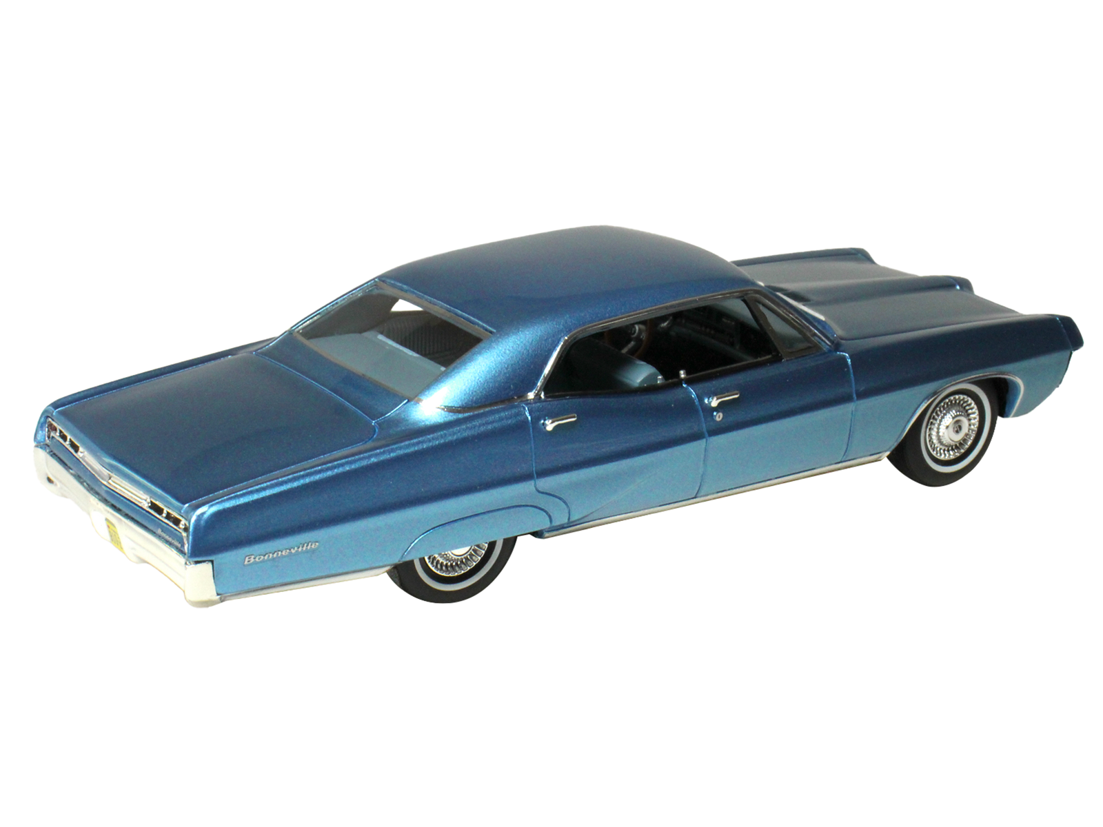 1967 Pontiac Bonneville Tyrol Blue Metallic with Blue Interior Limited Edition to 200 pieces Worldwide 1/43 Model Car by Goldvarg Collection