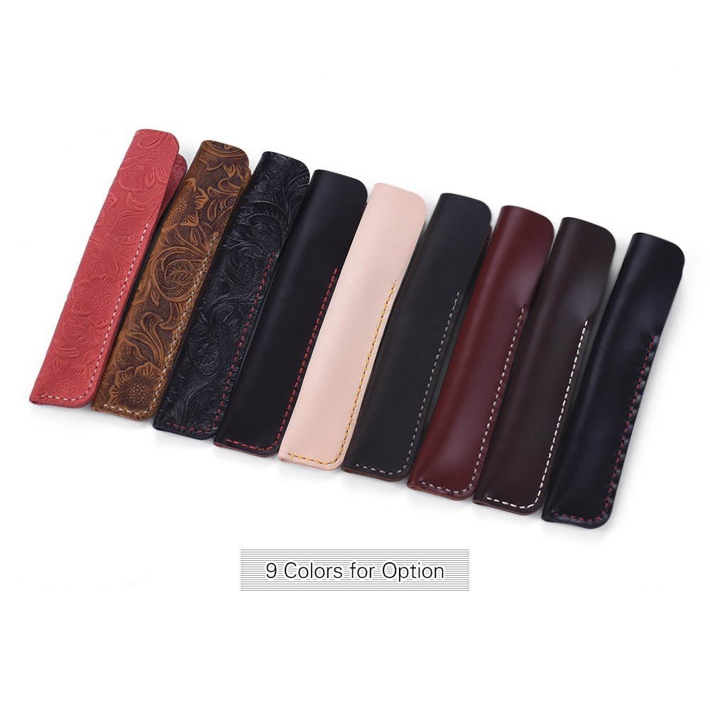 Handmade Leather Pen Case Fountain Sleeve Bag Vintage Pouch for Single Pen Stylus Ballpoint 6.3 * 1.2''