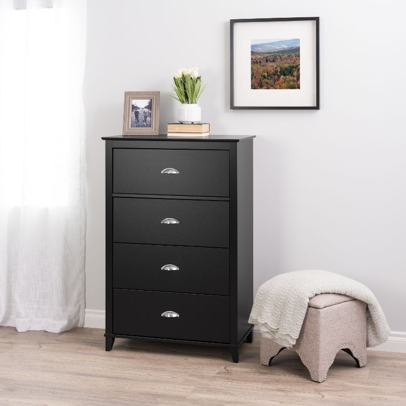 Yaletown 4 Drawer Chest Black - Prepac