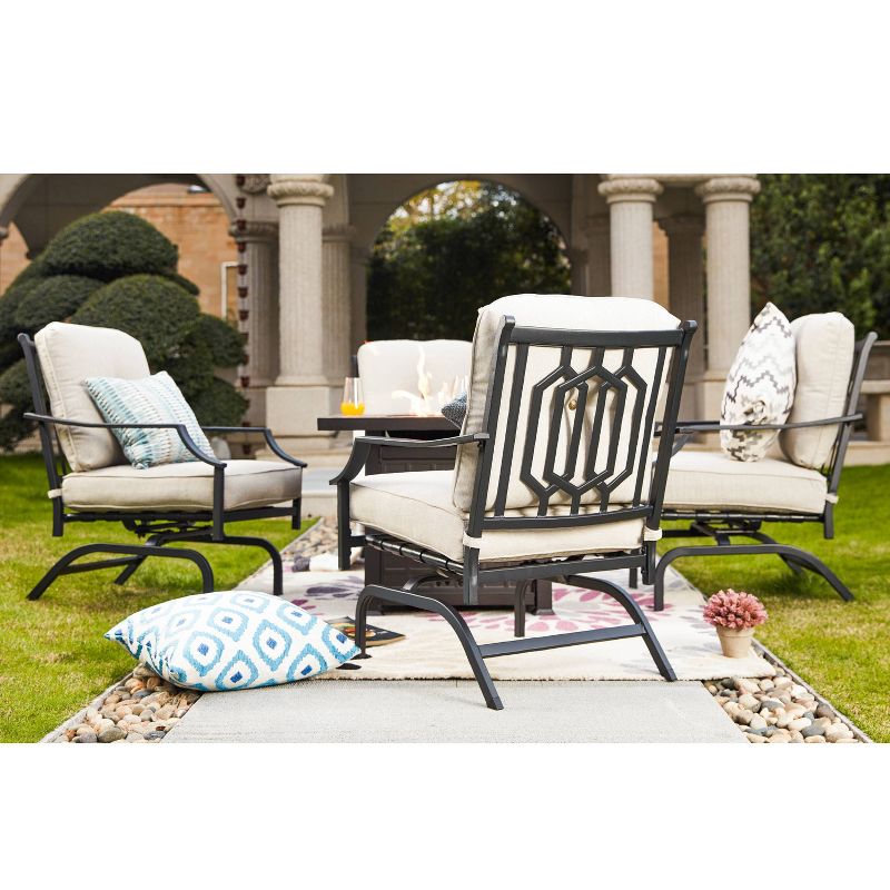 5pc Conversation Steel Patio Seating Sets Cream - Lokatse