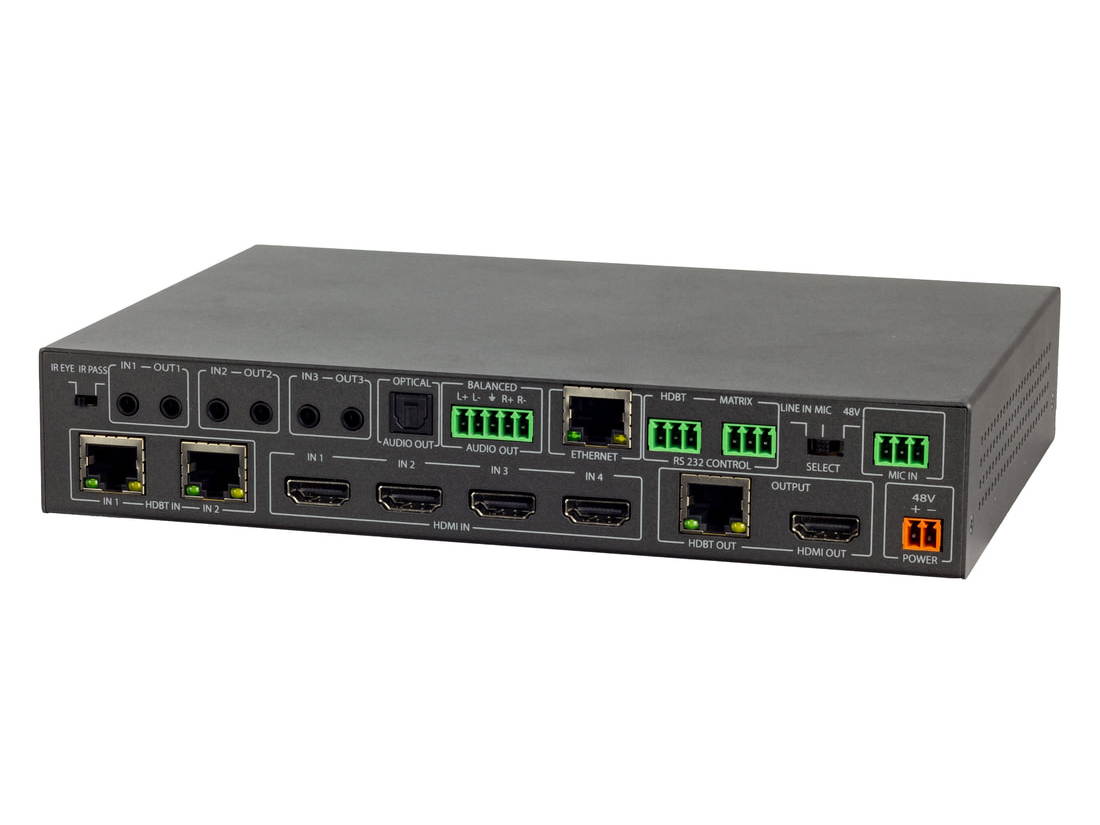 AVPro Edge AC-CX62-AUHD 6x2 4K60 18Gbps HDR HDMI/HDBaseT ConferX Matrix Switcher with IR/PoE/EDID Control